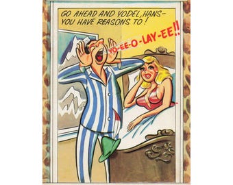 Vintage Noble Humor Cards Swiss Chalet Yodel Comic Postcard 439