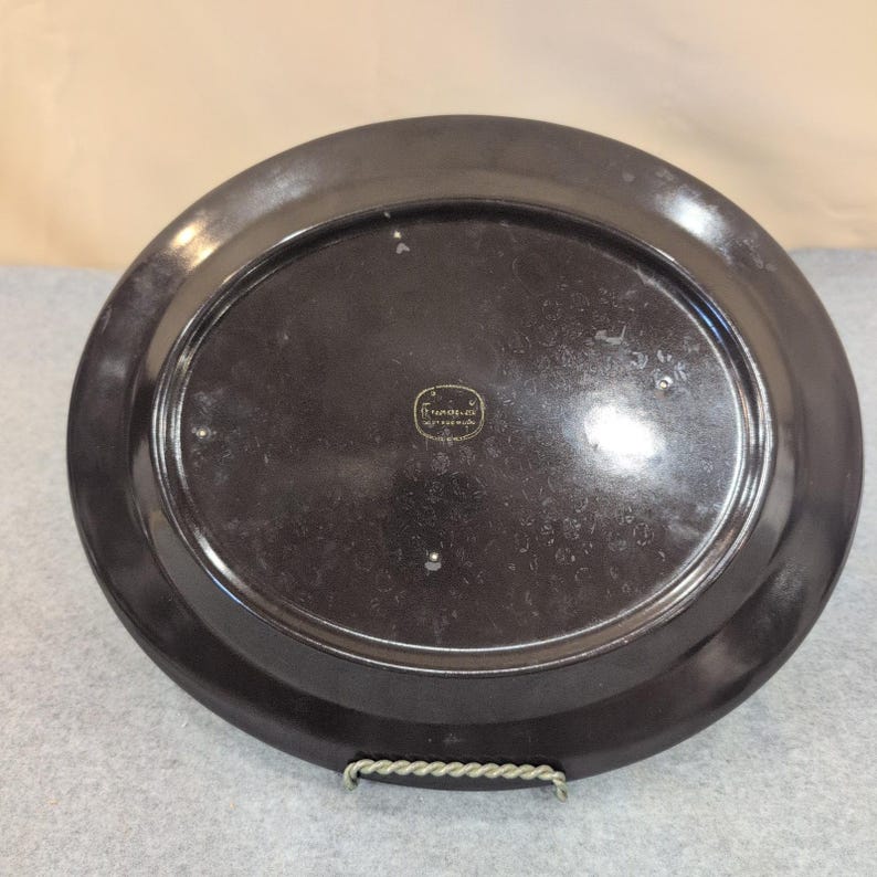 Franciscan Madeira Oval Serving Platter Floral Earthenware Dark Brown Gree image 4