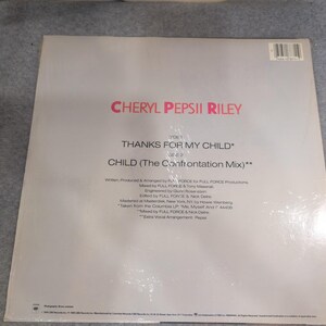 "Cheryl Pepsii Riley ""Thanks For My Child 12"" Vinyl Single 1988 Galaxy 44 07871" Bild 2