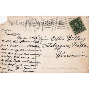 Postal antigua de 1909 de No me olvides, Sheboygan, WI, Alemania, reverso dividido G imagen 2