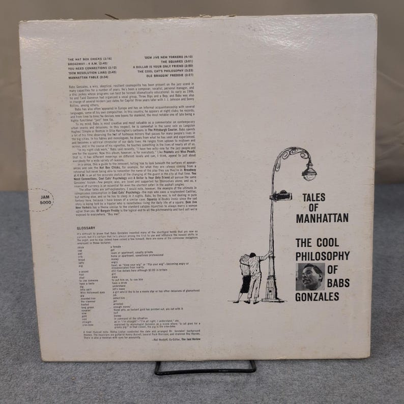 Babs Gonzales Tales of Manhattan Vinyl LP Jaro International JAM-5000 1959 Jazz image 2