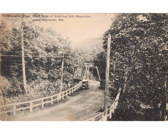 Vintage National Pike Sideling Hill Mountain Hancock Maryland Postcard 1920 VG