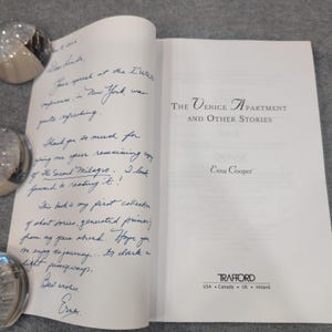 The Venice Apartment and Other Stories by Erna Cooper Paperback 2005 Signed image 3