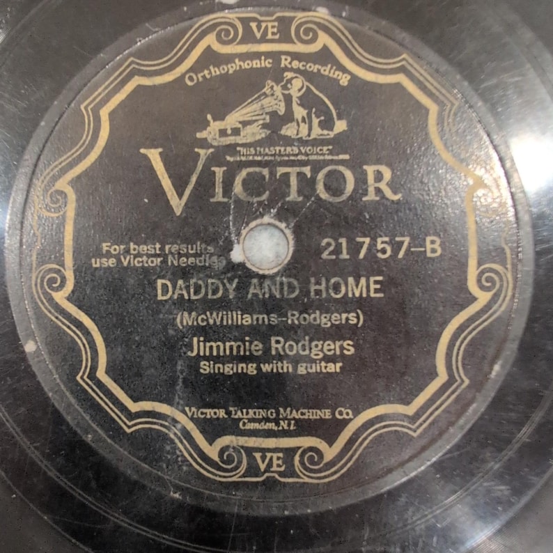 Jimmie Rodgers My Old Pal Daddy and Home Victor 21757 78 RPM Shellac Record image 2