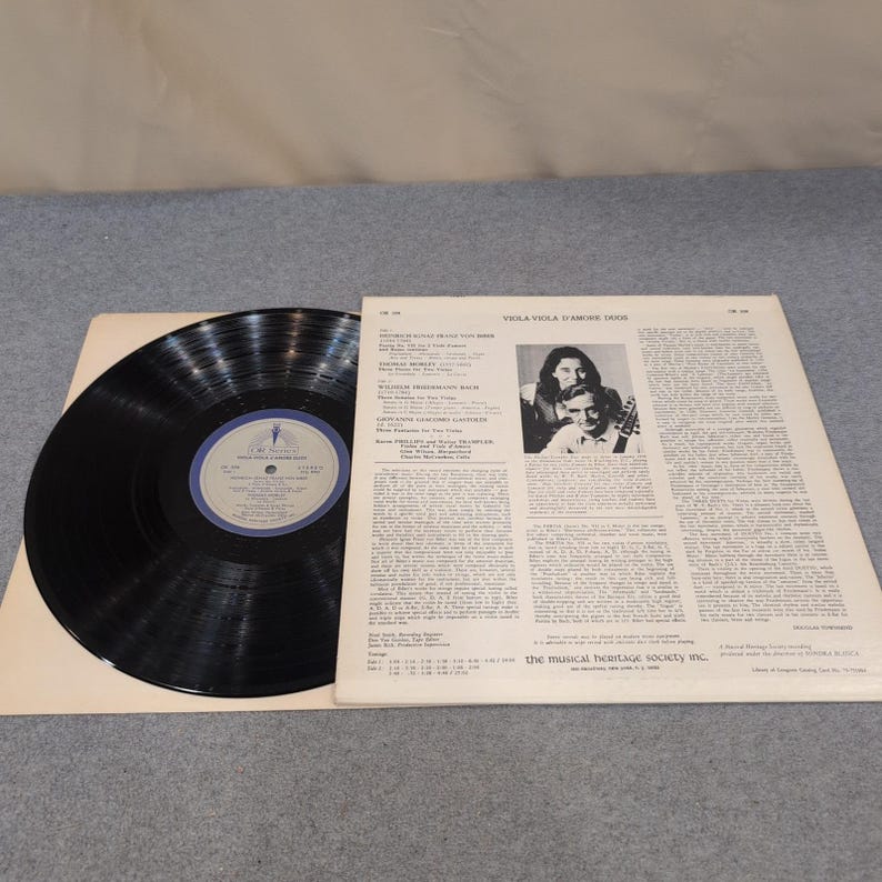 Viola Viola D'Amore Duos LP Karen Phillips Walter Trampler MHS OR 398 Classical image 2