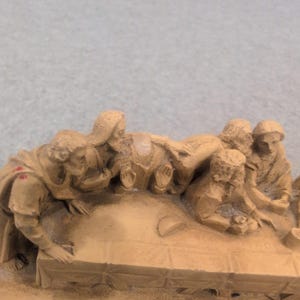 Vintage 1967 Germany Last Supper Miniature Figurine Wood Base Religious Diorama image 2
