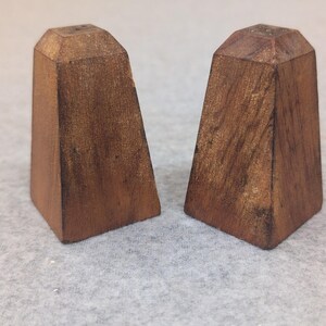 Vintage Hand Painted Wooden Cabin Salt and Pepper Shakers Rustic Folk Art Set image 6