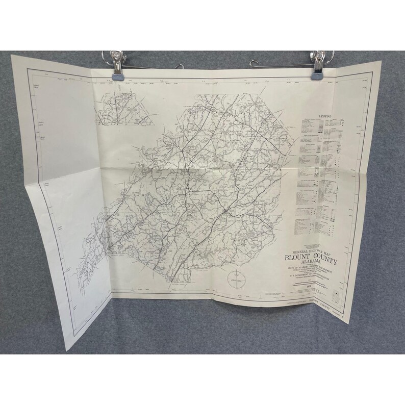 VTG 1979 General Highway Map Blount County Alabama 26" x 18" Blountsville Snead image 1