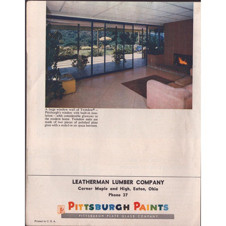 Vintage Pittsburgh Paints Living in Color Mid-Century Home Decorating Booklet afbeelding 2