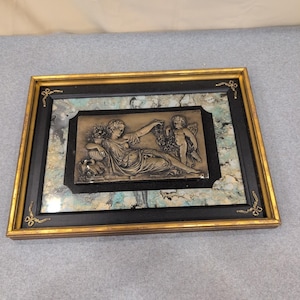 Andrew Kolb & Son Neoclassical Relief Wall Art Gold Frame Cherub Style 875 image 1