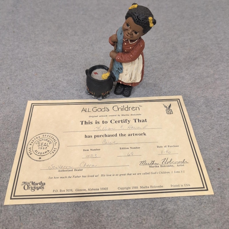 All God's Children Cassie Figurine Martha Holcombe 1503 COA Box Vintage Decor image 5