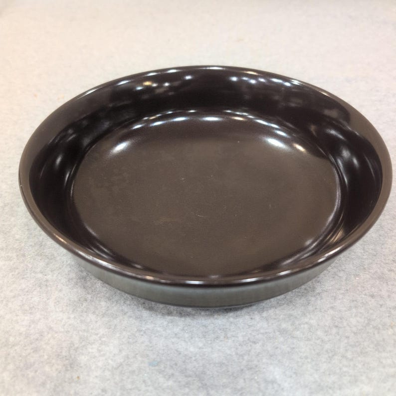 Franciscan Brown Glazed Ceramic Bowl with Green Band Mid Century Modern image 1