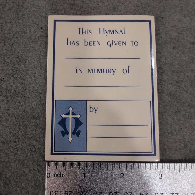 Lot of 50 Blank Vintage Abingdon Hymnal Bookplates Memorial In Memory Of image 4