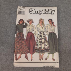 Simplicity 9876 Vintage 1990 Misses Skirt Sewing Pattern Size H5 6-14 Pleated image 1
