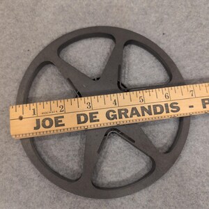 Vintage 7 Inch Metal Movie Film Reel 8mm Super 8 Dark Gray 6 Spoke Empty Reel image 2