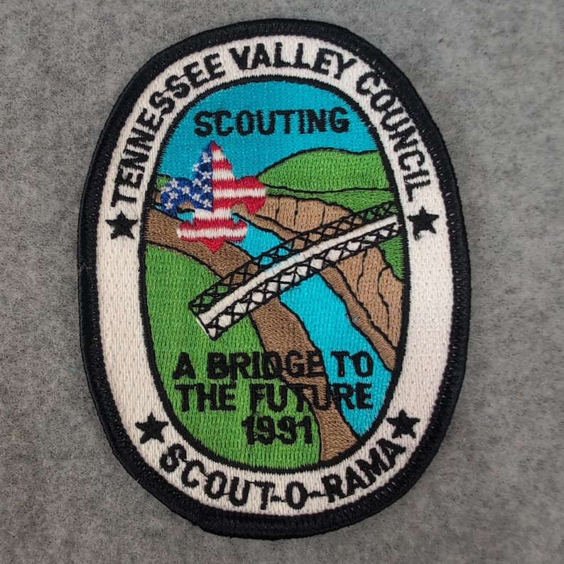 Tennessee Valley Council Scout-O-Rama 1991 Bridge to the Future Boy Scout Patch image 1