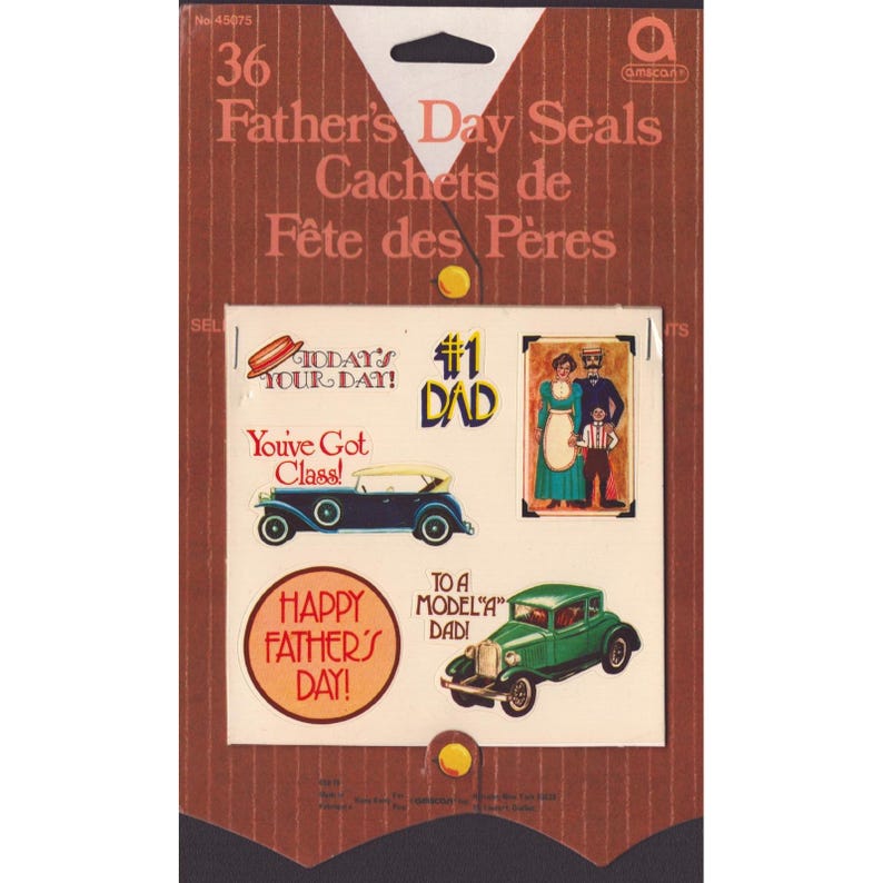 Vintage Amscan Mothers Day and Fathers Day Seals 72 Self-Stick Stickers 45075 image 2