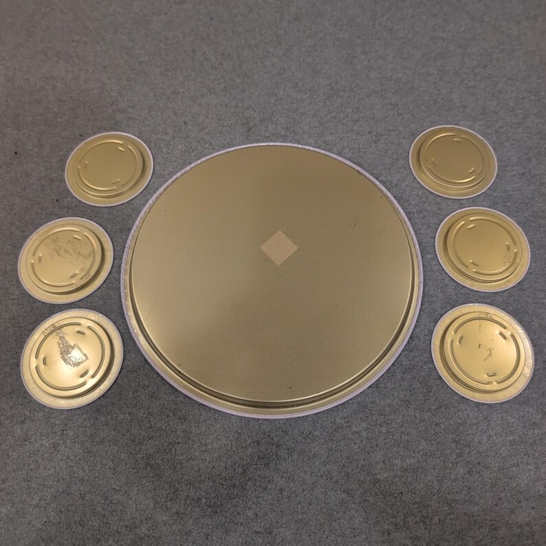 Vintage Alaska State Map Metal Serving Tray and Coaster Set Forget-Me-Not 7pc image 4
