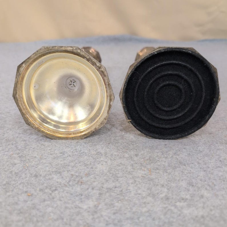 Vintage Silver Plated Octagonal Taper Candlestick Holders Set of 2 image 5