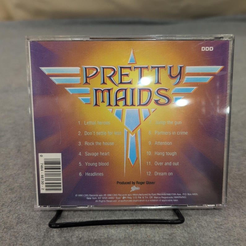 Pretty Maids Lethal Heroes CD 1990 Epic Records 07464461302 Heavy Metal Rock image 2