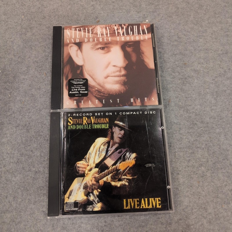 Stevie Ray Vaughan Double Trouble Greatest Hits & Live Alive 2 CD Lot Blues Rock image 1