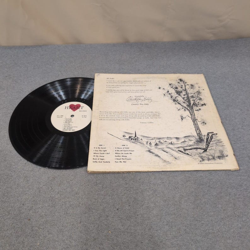 Country Boy Eddy Songs of Faith Vinile LP Heart Records Gospel Religioso 33 RPM immagine 3