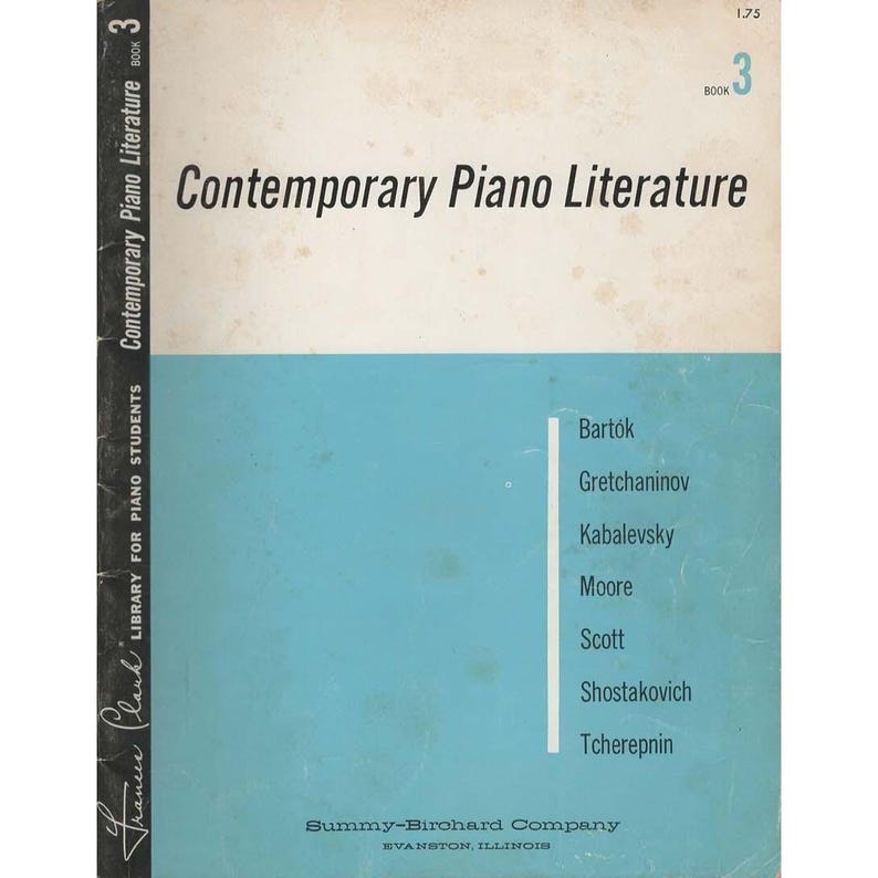 Contemporary Piano Literature Book 3, Bartok, Gretchaninov, Vintage Music 1957 image 1