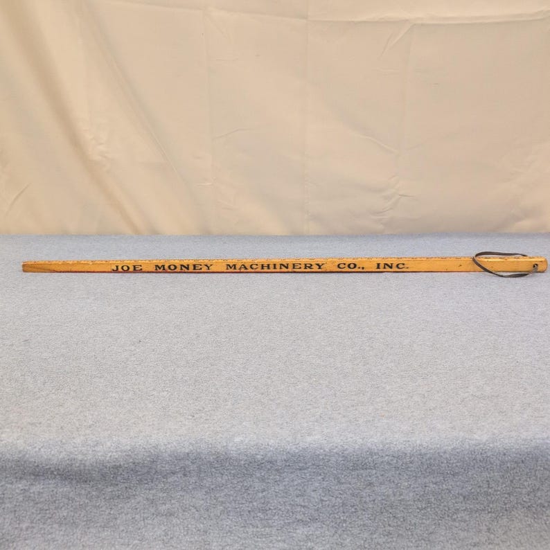 Vintage Joe Money Machinery Co Inc Alabama Advertising Wooden Yardstick Ruler image 2