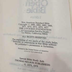 Thomas Nelson NASB The Open Bible Edition Black Leather Red Letter 947 Vintage image 5