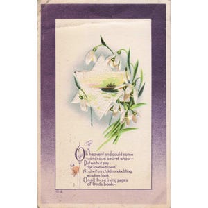 Antique 1913 Easter Postcard Snowdrops Star Poem Vancouver BC Canada Postmark image 1