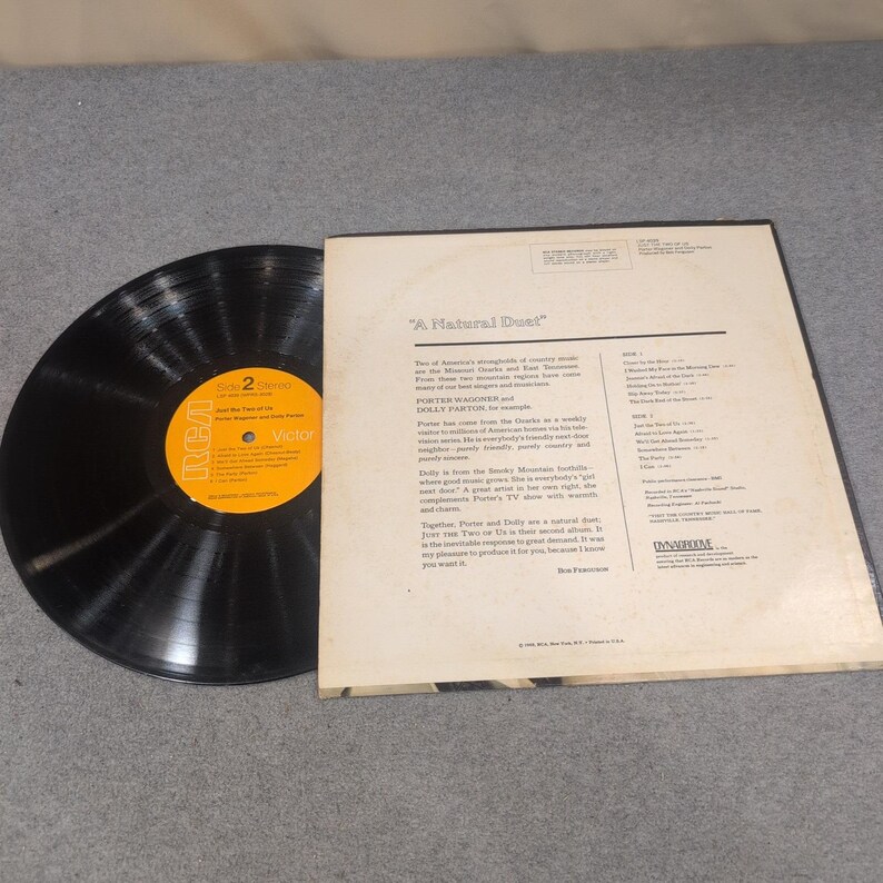 Porter Wagoner Dolly Parton Just the Two of Us Vinyl LP RCA Victor LSP-4039 image 2