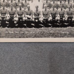 1937 Vtg Fort Bliss Texas US Army Company B Panoramic Photo 82nd Reg 2nd Btn image 2