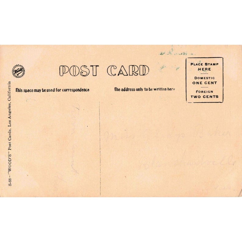 Vtg Greetings From California Oversized Postcard Wood's Oranges S-88 VG image 2
