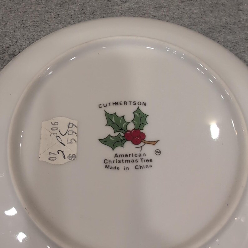 Cuthbertson American Christmas Tree Gravy Boat and Underplate Saucer Set White image 4
