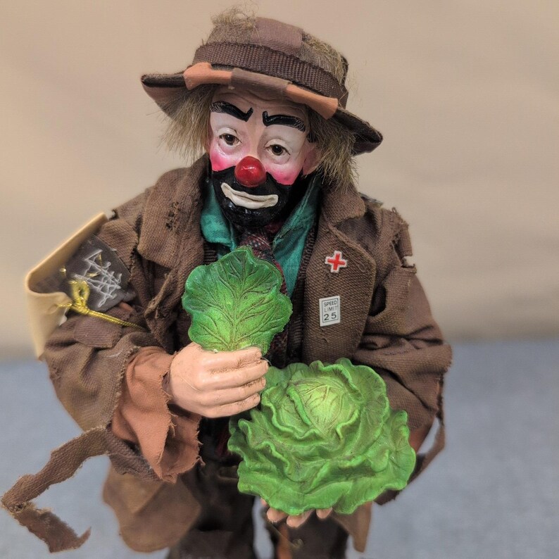 Emmett Kelly Jr. Real Rags Eating Cabbage 2 Kolekcjonerska figurka klauna z limitowanej edycji zdjęcie 2