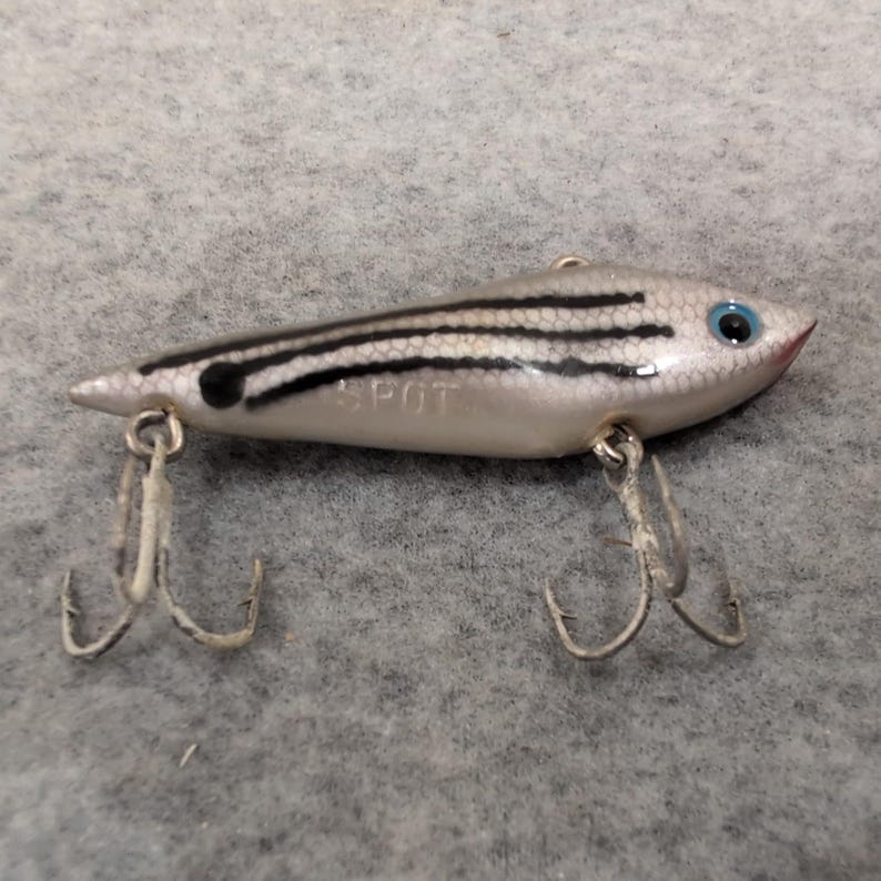Cordell Hot Spot Fishing Lure Silver Black Stripe Blue Eye Vintage Tackle image 4