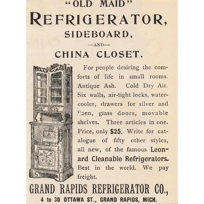 Antique Old Maid Refrigerator Sideboard China Closet image 1
