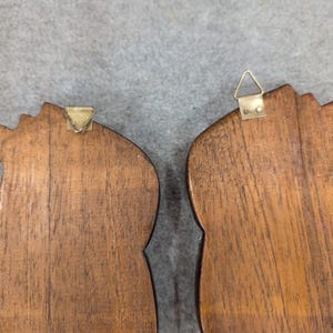 Vintage handgeschnitzte Holz Tribal Gabel und Löffel Wand Kunst Set dunkelbraun Dekor Bild 7