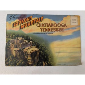 Vintage Lookout Mountain Chattanooga TN Postcard Booklet – Linen Fold-Out
