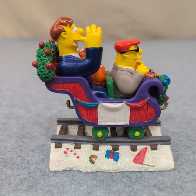 The Simpsons Christmas Express Mayor Quimby Vote Quimby Sleigh Figurine 2004 image 4