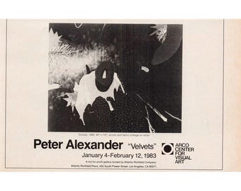 Vintage 1983 Peter Alexander Velvets ARCO Center for Visual Art Print Ad Dorado