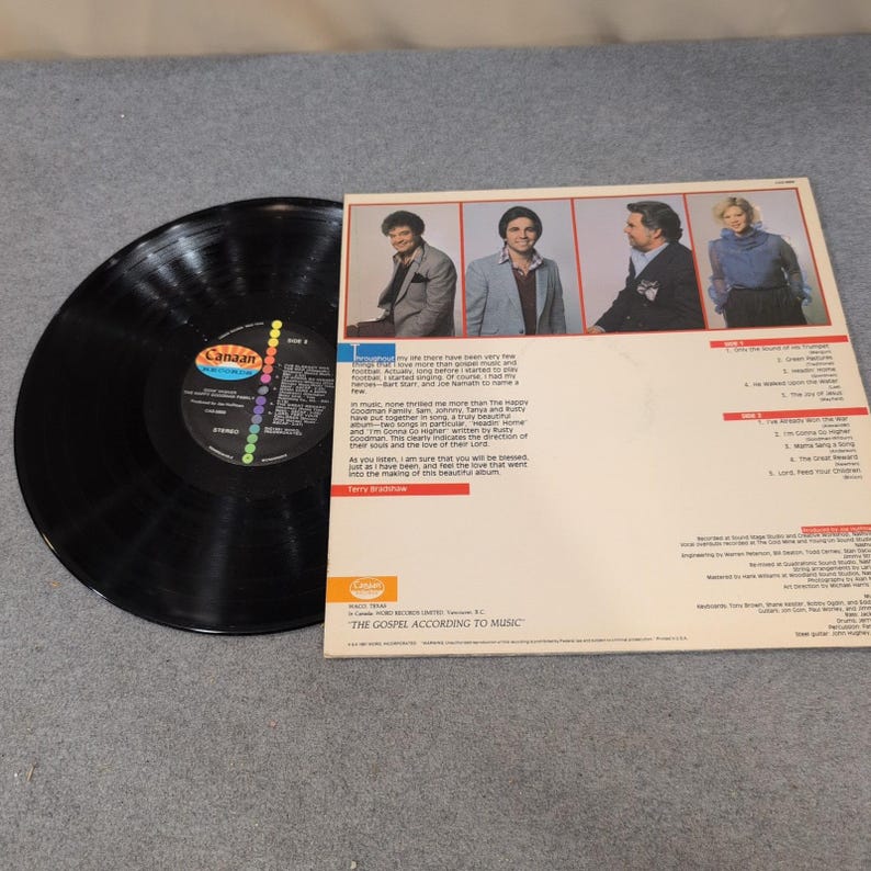 The Happy Goodman Family Goin Higher Vinyl LP Canaan Records CAS-9868 Gospel image 2