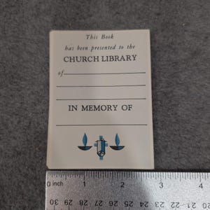 Lot of 25 Blank Vintage Church Library In Memory Of Bookplates Religious Labels image 3