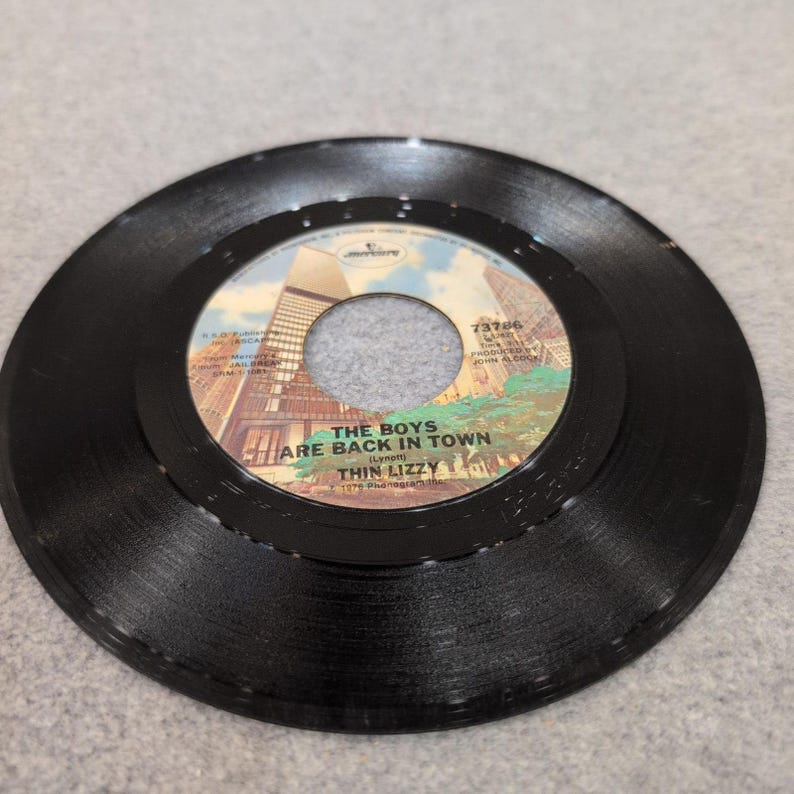 Thin Lizzy The Boys Are Back In Town Jailbreak 7" Vinyl 45 RPM Mercury 73786 '76 bild 4