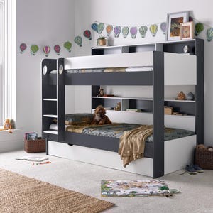Oliver Grey And White Storage Bunk Bed With Drawer Option