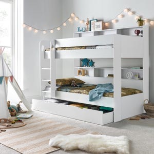 Oliver White Storage Bunk Bed With Drawer Option