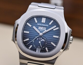 PATEK PHILIPPE Nautilus Herrenuhr mit blauem Zifferblatt, Artikel-Nr. 57261A-014-GEBRAUCHT