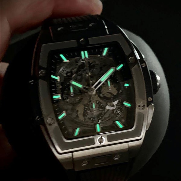 HUBLOT Spirit Of Big Bang chronograaf automatisch herenhorloge met zilveren wijzerplaat Artikelnr. 642.NM.0170.RX