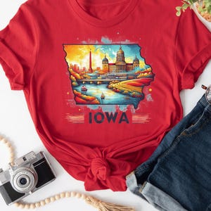 Iowa State Map T-shirt, Iowa Sweatshirt, State Crewneck, Iowa Graphic Shirt, Iowa Gift, Iowa Souvenir, Iowa Apparel, Iowa Vocation Hoodie