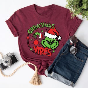 Grinchmas Vibes T-Shirt, Santa Grinch Shirt, Grinch Christmas Shirt, Funny Christmas Shirt, Grinchmas T-Shirt, Family Christmas Tee